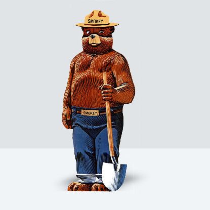 Smokey Bear Decal - life size - shovel in left hand