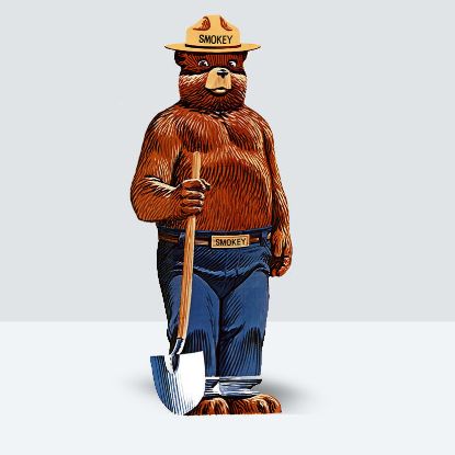 Smokey Bear Decal - shovel in right hand
