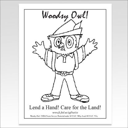 Picture of Woodsy Owl's "Lend a Hand # 1" Coloring Sheet