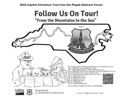 Picture of 2022 Capitol Christmas Tree Coloring Sheet #1