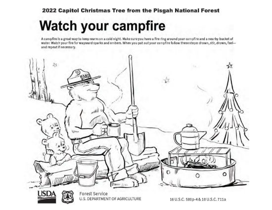 Picture of 2022 Capitol Christmas Tree Coloring Sheet #2